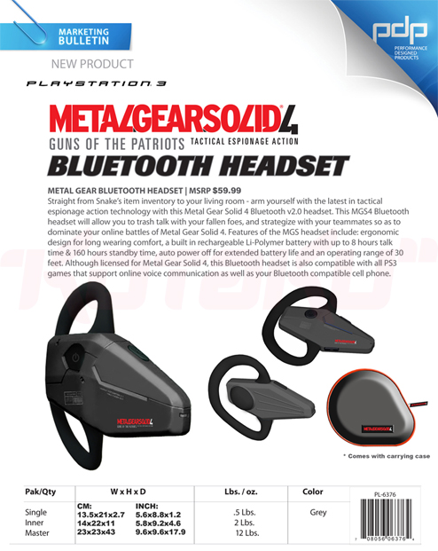Metal Gear Solid Headset Confirmed