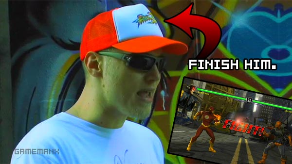 Mortal Kombat reviewer wears a Street Fighter IV hat