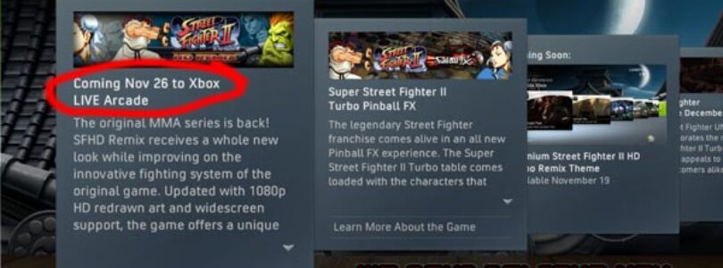 Street Fighter HD Remix Release Date: November 26th 2008