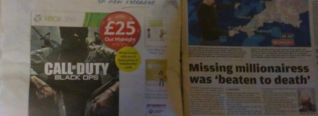 Call of Duty Black Ops and Kinect Take Over British Paper